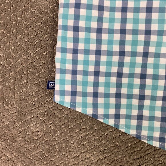 Mizzen + Main Shirt Men's Medium Trim Fit Blue Turquoise Leeward Short Sleeve - Picture 4 of 11